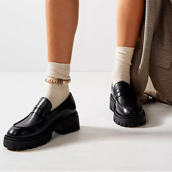 Free People Lyra Lug Sole Loafer Chunky Platform Slip-On 6.5 37 - Picture 1 of 10